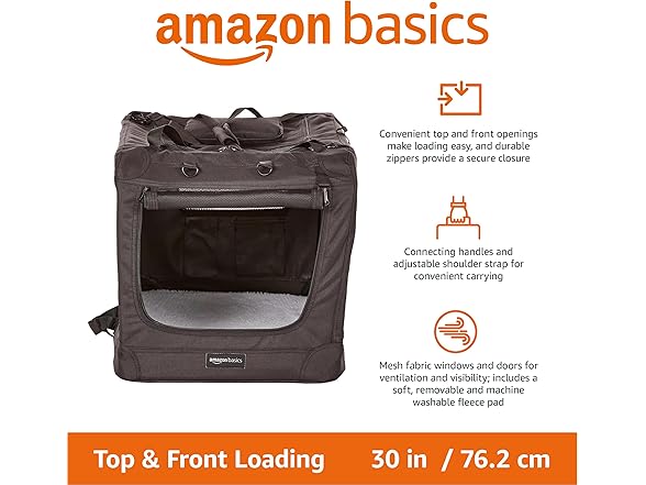 Amazon Basics Folding Portable Soft Pet Crate Carrier