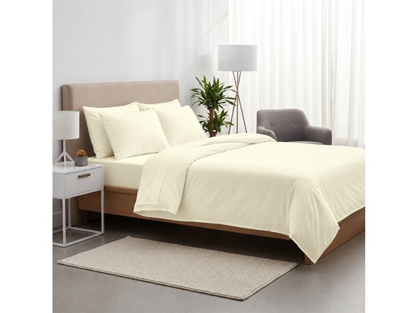 4-Piece Dobby 100% Polyester Stripe Bed Sheet Set