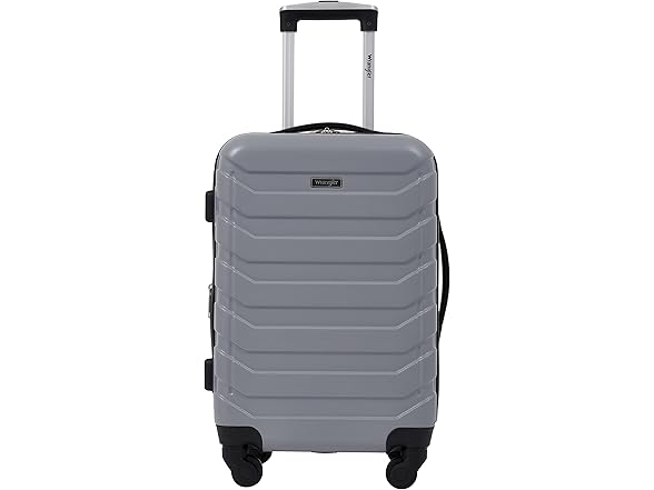 Wrangler 4 Piece Miami Luggage and Packing Cubes Set, Sharkskin