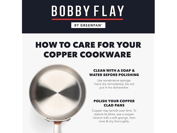 GreenPan x Bobby Flay 2QT Copper Clad Chef’s Pan with Lid