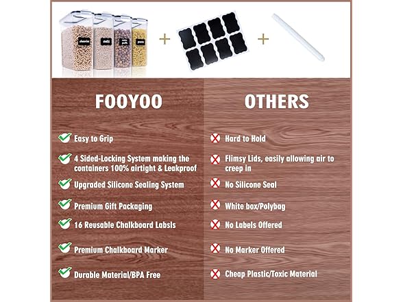FOOYOO Cereal Containers Storage Set