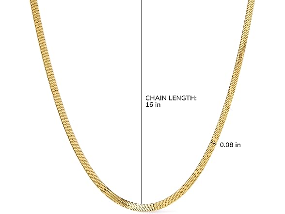 Ana Luisa Herringbone Chain 14K Gold Plated