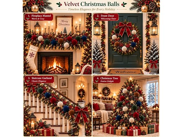 Rokkibom Velvet Christmas Balls