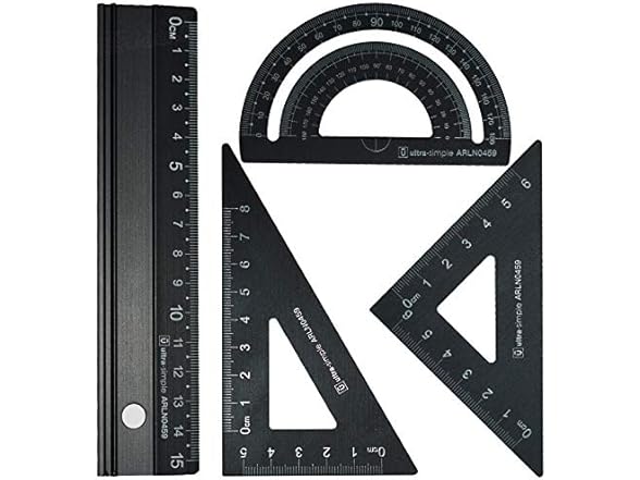 Architects Scale Ruler Set 4Pcs Black