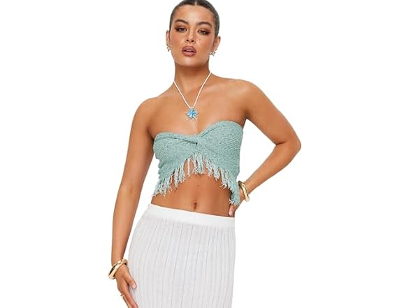 Princess Polly Kovac Reversible Fringe Tube Top
