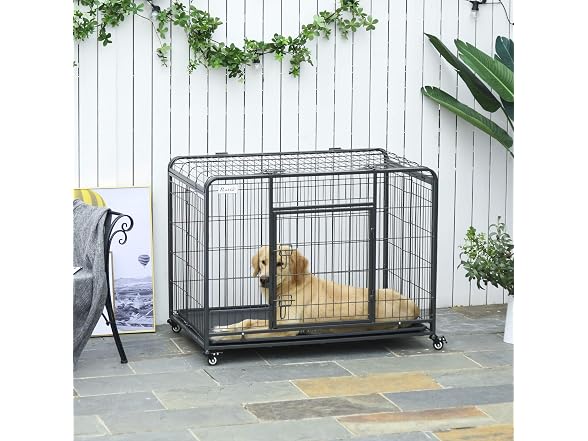 PawHut Folding Design Heavy Duty Metal Dog Cage