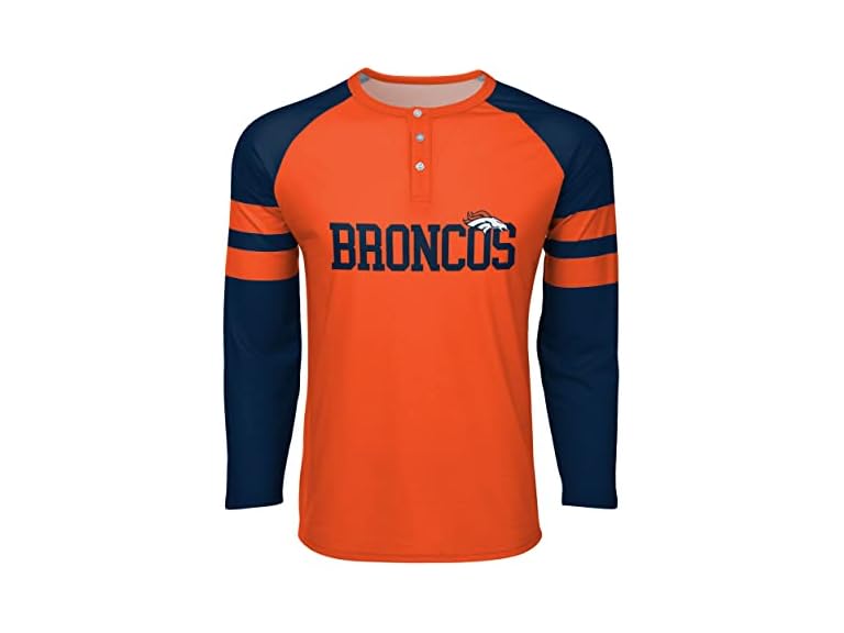 BRONCOS Mens Stripe Henley (M)