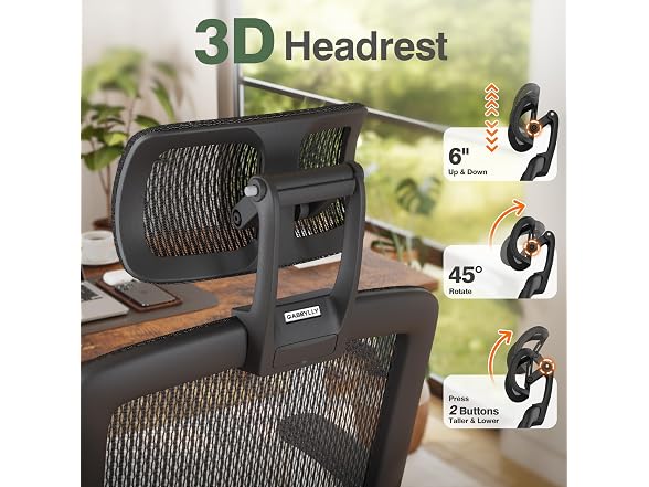 Office Chair with Footrest, Ergonomic Desk Chair