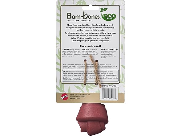 SPOT Bam-Bones Eco Knotted Bone, Beef Flavor