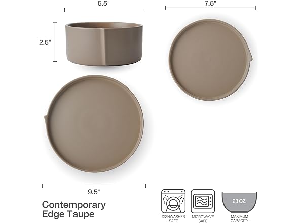 Pfaltzgraff Contemporary Edge 12 Piece Stoneware Dinnerware Set