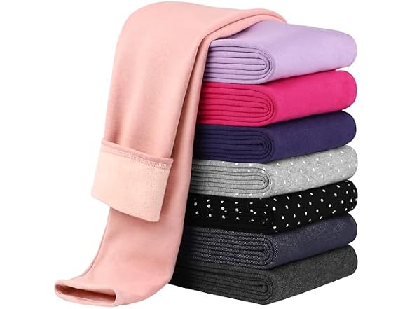 Cooraby Girls (4-5T) Cotton Fleece Lined Tights