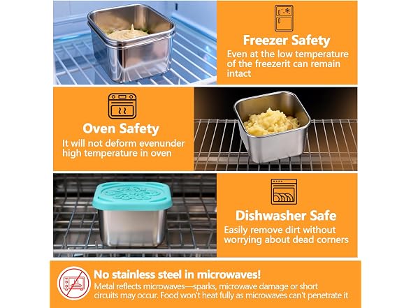 MAXTBEE Stainless Steel Snack Box Containers - 8 Pack