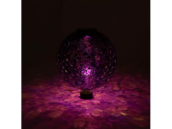 Sunnydaze 10" Solar Iridescent Purple Mosaic Globe