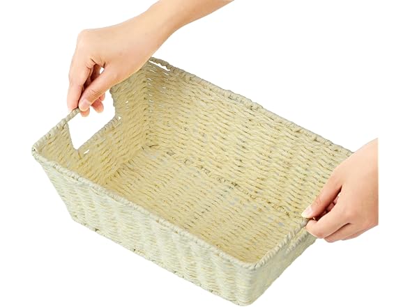 Storage Basket, Trapezoid Woven Basket Bin