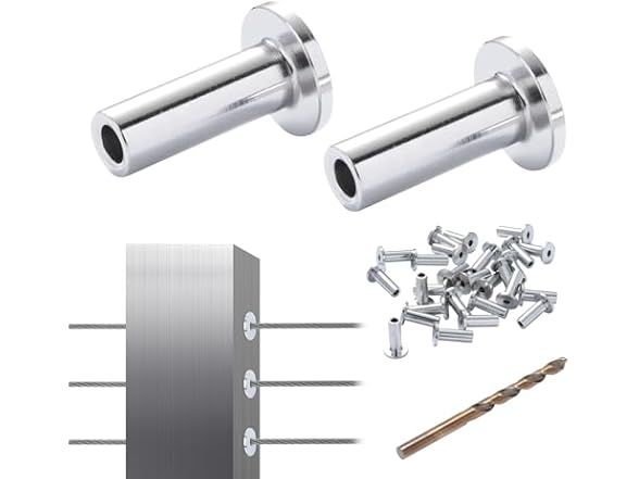 VEVOR 81 Pack T316 Stainless Steel Protector Sleeves for 1/8" Wire Rop