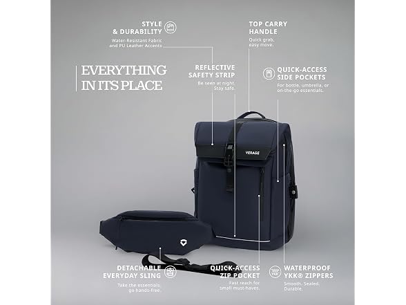 VERAGE 2 in 1 Roll Top Laptop Backpack 16 inch