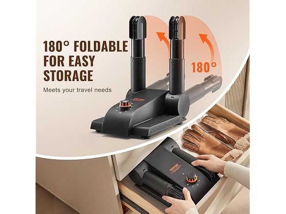 180° Foldable 2 Tubes Shoe Dryer, Portable Boot