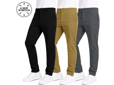 $12.99 Mens Super Stretch Knit Chino Pants dealfomo