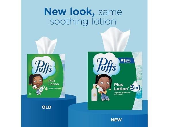 Puffs Facial Tissues Plus Lotion 8 Family Box
