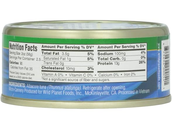 1CT Wild Planet Wild Albacore Tuna,No Salt Added