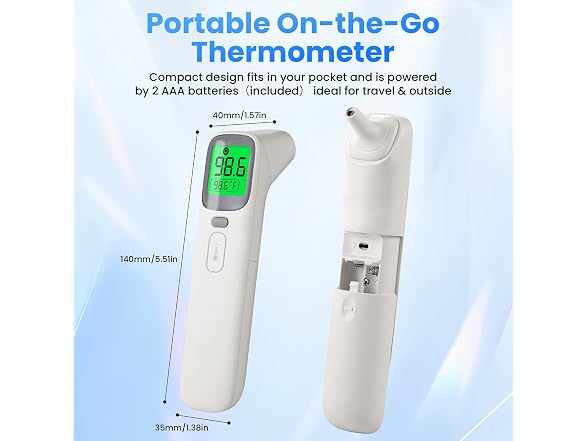 TIZZIOR 3-in-1 Ear Forehead Thermometer