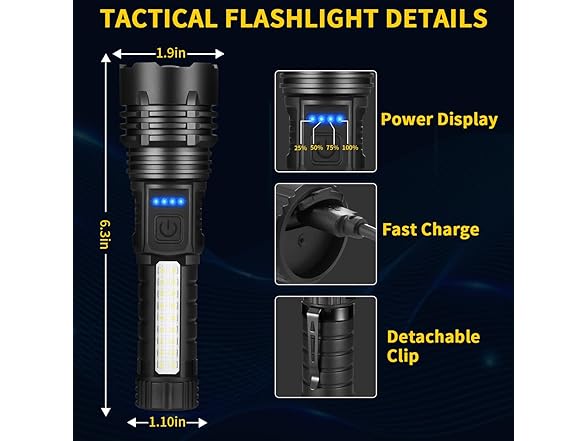 ZioeYiue Rechargeable Flashlights 4-Pack