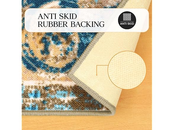 Superior Distressed Medallion Ornamental Border Indoor Area Rug