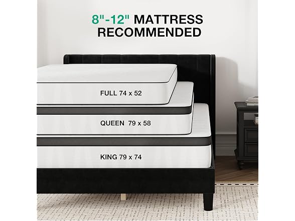 Novilla King Bed Frame, King Bed Frame with Headboard