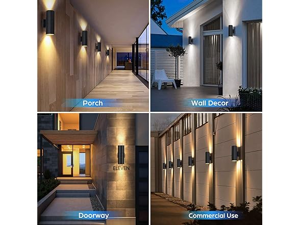 TOBUSA Dusk to Dawn Black Outdoor Wall Lights