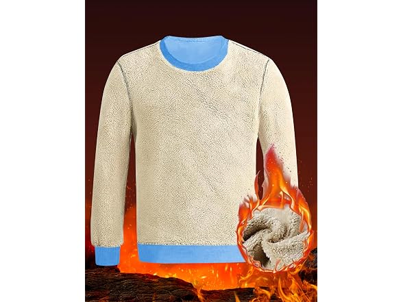 Faskunoie Men (M) Sherpa Lined Pullover Sweatshirt