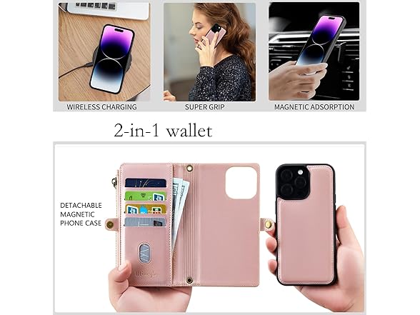MInCYB for iPhone 15 Pro Wallet Case