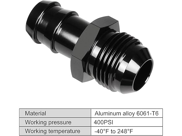 VehiMata 8AN to 3/8 Barb Fitting 2pc