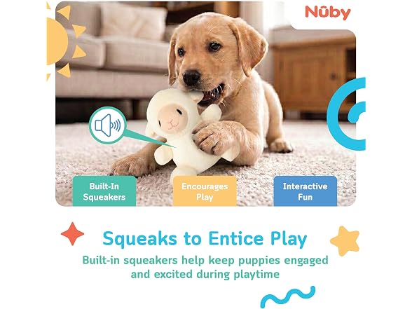 Nuby Plush Dog Toy 2-Pack- Plush Little Lamb