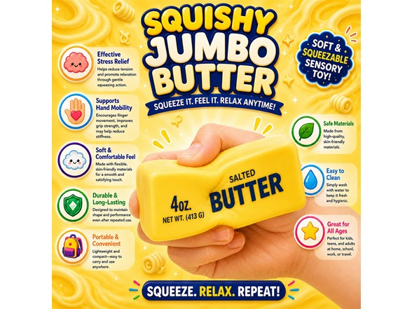Twilight Squishy Sensory Toys Jumbo Butter, 3PK