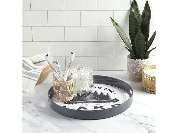 Pfaltzgraff Decorative Plastic Serving Dish Round, Lake