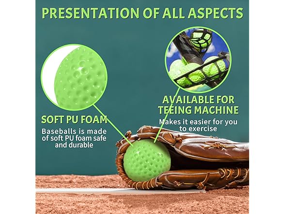 JIA 12 Pack Practice Baseballs - 9-Inch