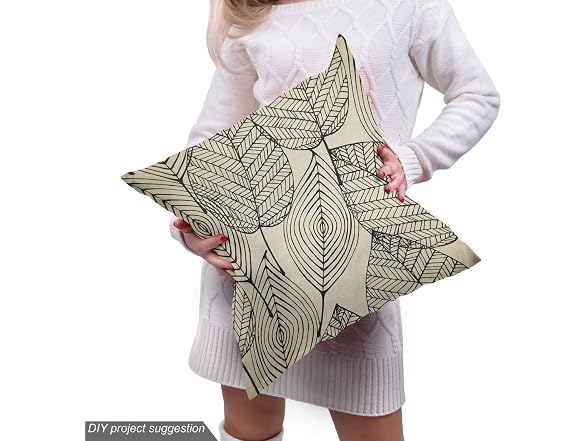Ambesonne Beige Fabric by The Yard, Autumn Geometric Leaf