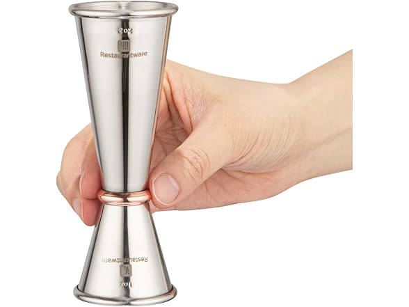 Restaurantware 1 oz Copper Stainless Steel Jigger, 2 Pack