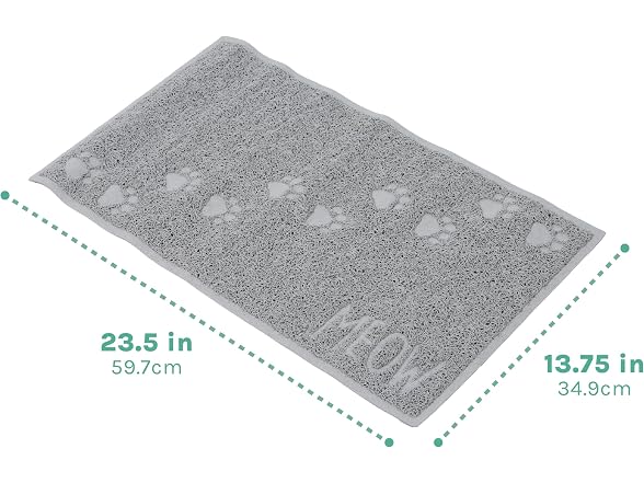 Kitty City Small Cat Litter Mat – 23.5”x13.75”, Gray - Gallery 3