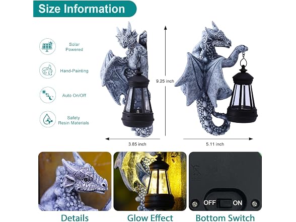 Solar Dragon Tree Hugger Garden Statue - Gallery 2