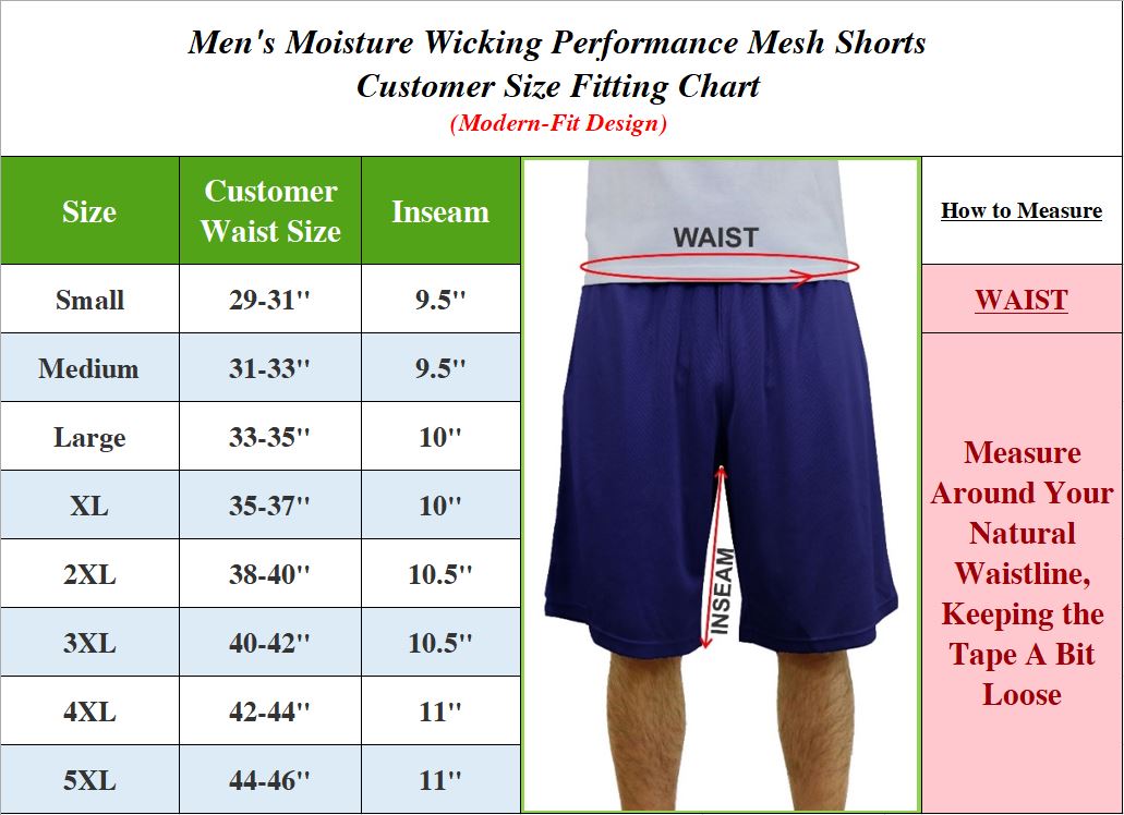 5Pk Mens Performance Mesh Shorts (S-3XL) - Gallery 11