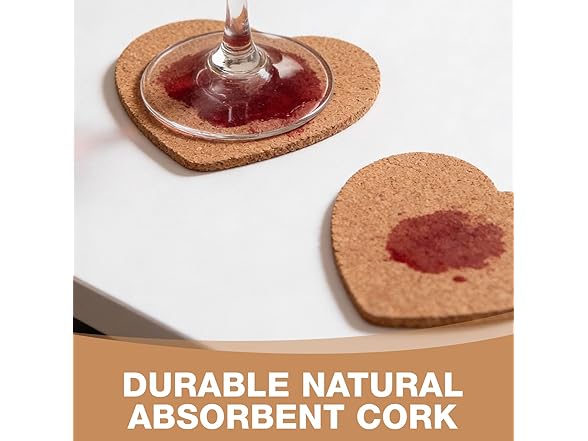 Fun Express Heart-Shaped Cork Coasters - 12 Pc
