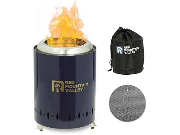 Red Mountain Valley Smokeless Tabletop Fire Pit, Blue