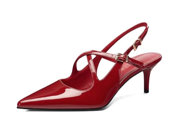 LUMUTA Patent Leather Slingback Kitten