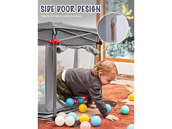 EVER ADVANCED Foldable Baby Playpen with 3cm Mat