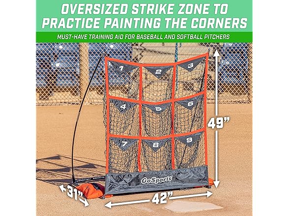 GoSports 9 Pocket Pitching Strike Zone Target Net