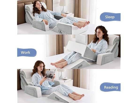 paxato 9PCS Wedge Pillow Set Gray