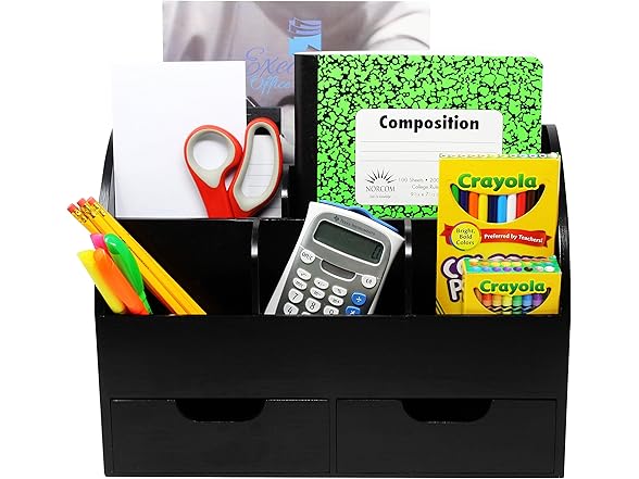 Rustic Wood Desk Organizer & Mail Rack