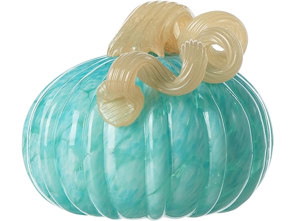 Glitzhome Fall Glass Pumpkin Decor
