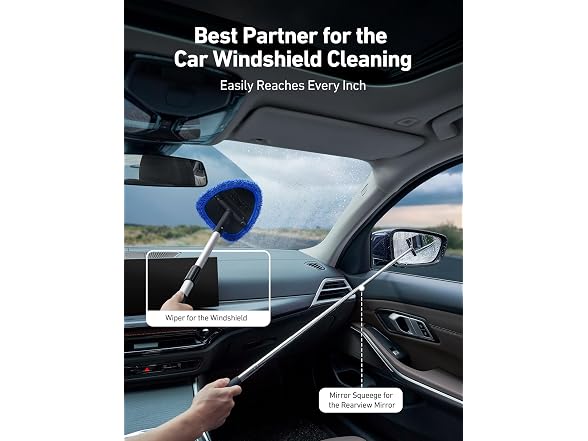 Windshield Cleaner with Mirror Squeegee